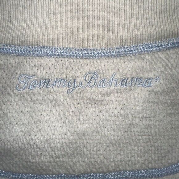 Tommy Bahama Sweater Mens 2XL Light Blue 1/4 Zip Reversible Mock Neck Casual - Picture 2 of 6